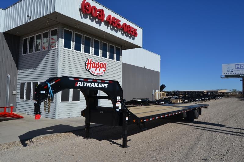 2023 PJ Trailers 102"x40' Flatbed Trailer Monster Ramps Hyd Jacks
