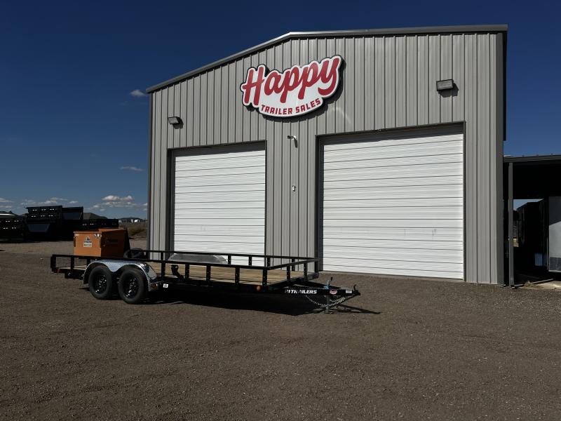 2024 PJ 83"x18' Tandem Axle Utility Trailer UL Happy Trailers New