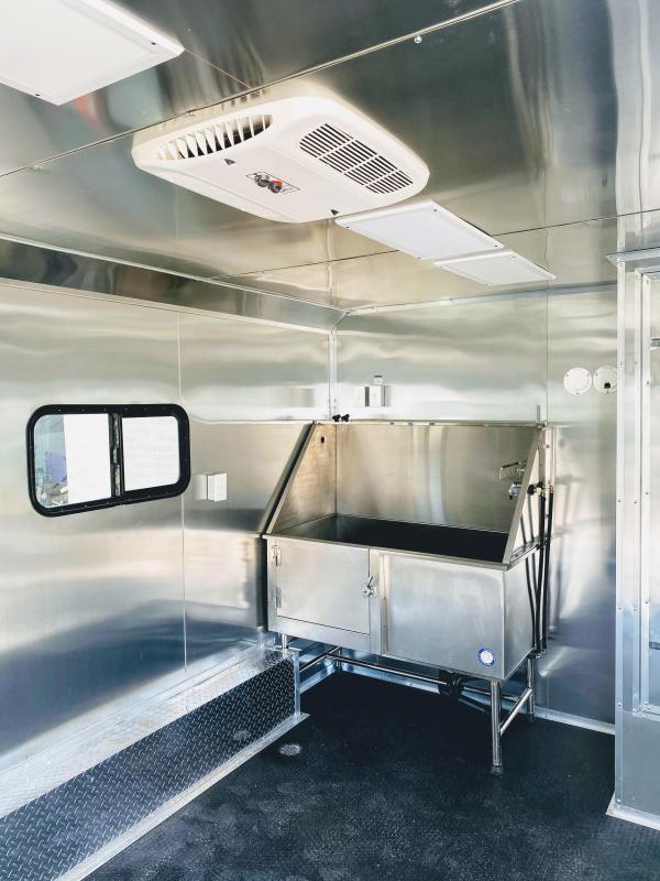 8.5X18TA Texas Mobile Dog Grooming Trailer Topline Trailers Custom
