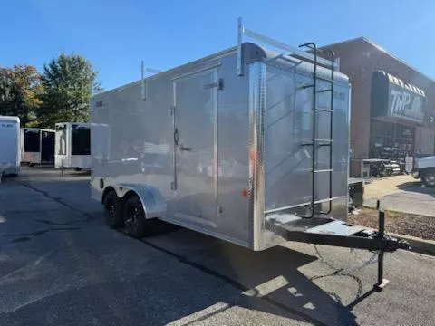 2026 Car Mate Trailers 7X16 Silver Frost Metallic HD Contractor Cargo / Enclosed Trailer 7K