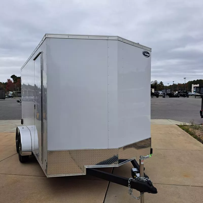 2026 ITI Cargo 7X14 White Barn Door XE Flat Top V-Nose Cargo / Enclosed Trailer 7K