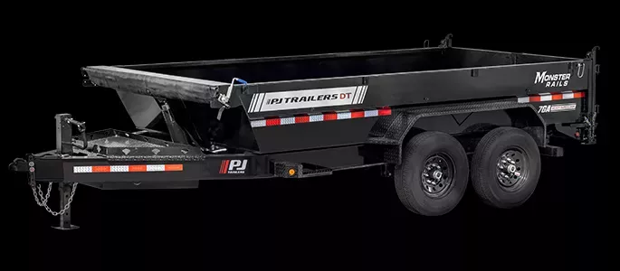 2026 PJ Trailers 83X14 Black Low Pro Telescopic Dump Trailer 15.4K w/4ft High Sides