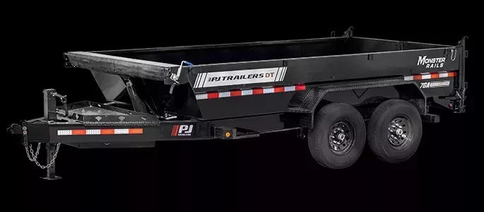 2026 PJ Trailers 83X14 Black Low Pro Telescopic Dump Trailer 15.4K