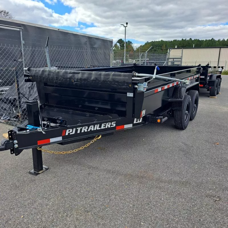 2026 PJ Trailers 83X14 Black Low Profile Dump Dump Trailer 15.4K