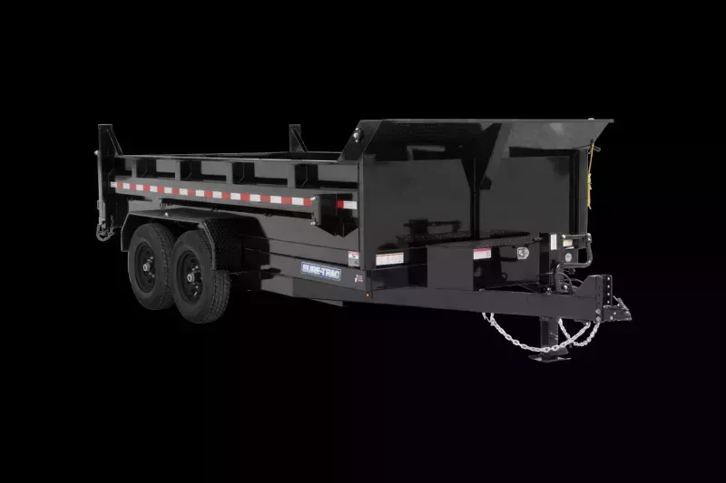 2025 Sure-Trac 82X14 Black HD Low Profile Telescopic Dump Trailer 14K