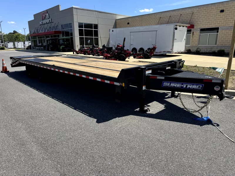2025 Sure-Trac 8.5X23+5 Black Heavy Duty Low Profile Beavertail Deckover Trailer 22.5K