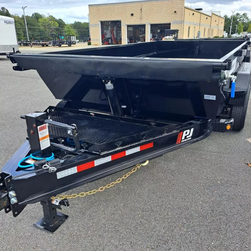 2026 PJ Trailers 83X14 Black Low Pro Telescopic Dump Trailer 15.4K