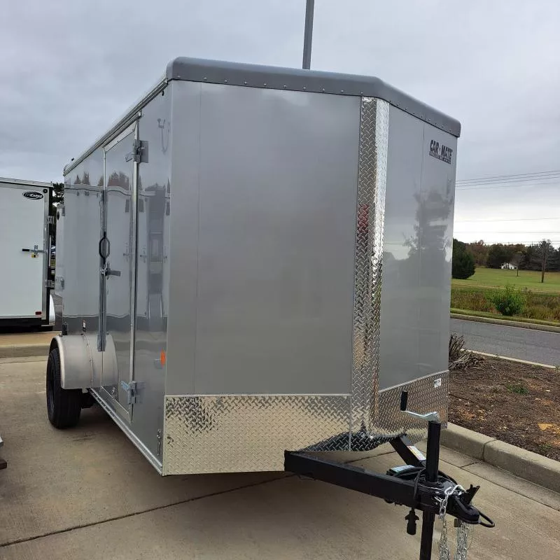 2026 Car Mate Trailers 7x12 Silver Frost Metallic V Sport Cargo / Enclosed Trailer 3.5K