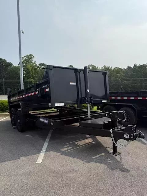 2026 Sure-Trac 82X14 Black HD Low Profile Telescopic Dump Trailer w/ Drop Down Stab Jack Legs 14K