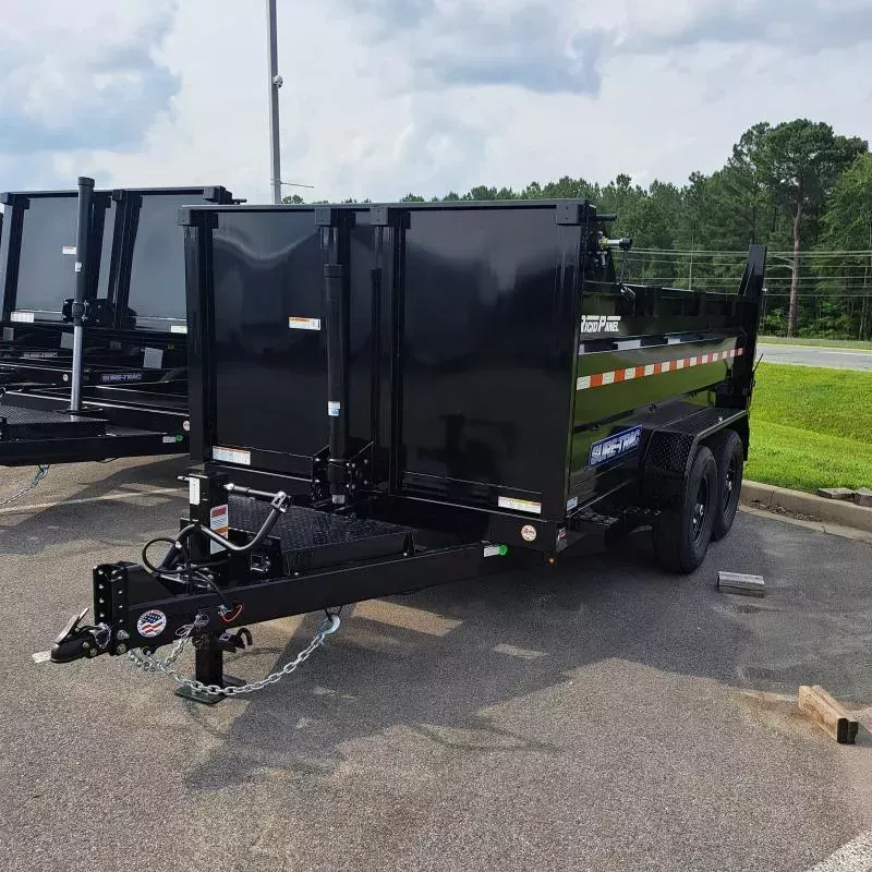 2025 Sure-Trac 82X12 Black HD Low Profile Telescopic Dump Trailer w/3FT High Sides & Drop Down Stab Jack Leg Upgrade 14K