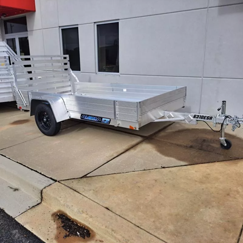 2026 Aluma 63X10 Aluminum Deck Single Axle Straight Tailgate Utility Trailer 2K