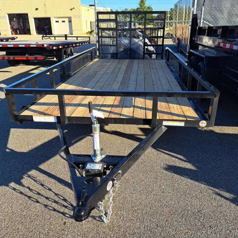 2026 Sure-Trac 7X16 Black Tube Top Utility Trailer 7K (Upgraded w/ Reinforced Gate)