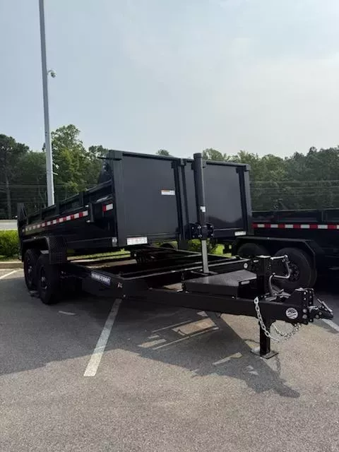 2026 Sure-Trac 82X14 Black HD Low Profile Telescopic Dump Trailer w/ Drop Down Stab Jack Legs 14K