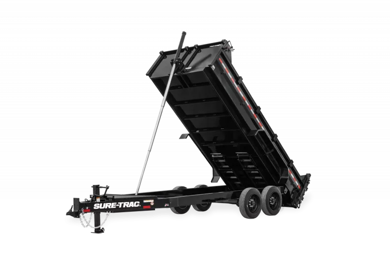 2025 Sure-Trac 7X14 Black Pro Series Telescopic Dump Trailer 15.4K
