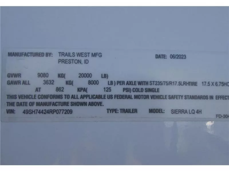 used Horse Trailers Trails West  for sale, in Madera, CA Thumbnail 32