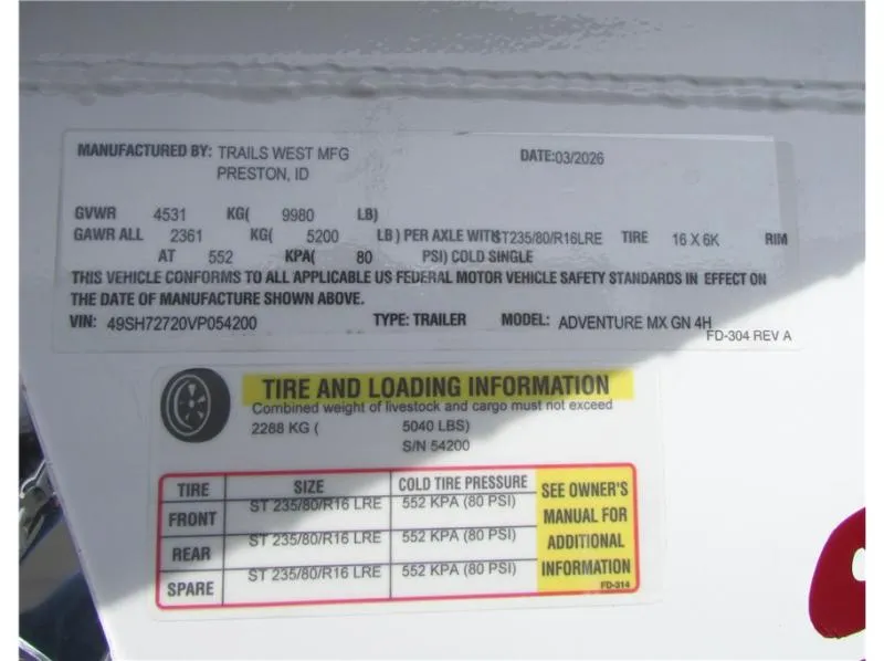 new Horse Trailers Trails West  for sale, in Madera, CA Thumbnail 19