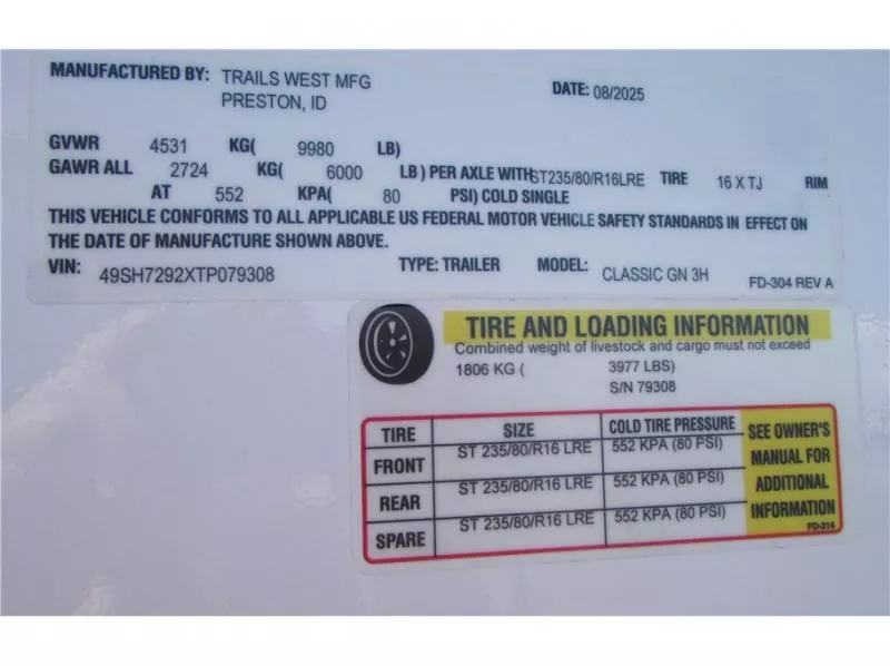 used Horse Trailers Trails West  for sale, in Madera, CA Thumbnail 29