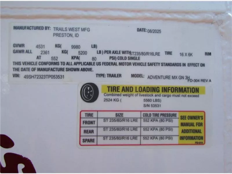 used Horse Trailers Trails West  for sale, in Madera, CA Thumbnail 23