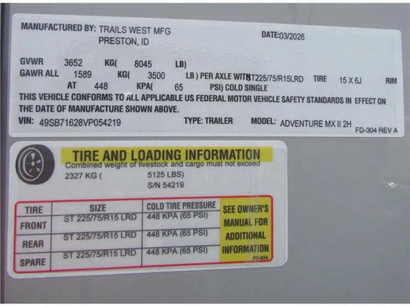 used Horse Trailers Trails West  for sale, in Madera, CA Thumbnail 23