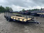 2026 Sure-Trac 7x18 7k Powder Coated Landscape Trailer w/Fold Flat Rear Ramp