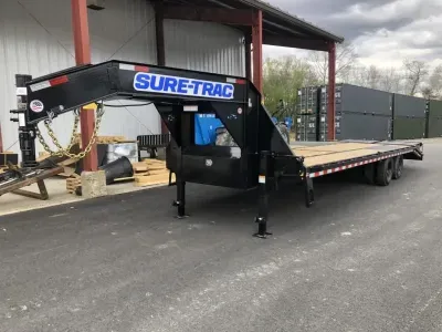 2026 Sure-Trac 8.5x25+5 Powder Coated 25.9K HD Deckover Gooseneck Equipment Trailer w/Full Width