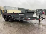2027 Norstar 7x14 Powder Coated 14K Dump Trailer w/Tarp Kit, Scissor Hoist & Ramps
