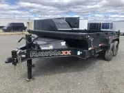 2026 RawMaxx 7X14 14K Powder Coated Dump Trailer w/Slide-In Ramps & Tarp Kit