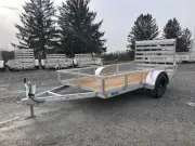 2027 Mission 6x12 Aluminum Open Utility Trailer w/Fold Down Ramp Gate. 796 lbs.