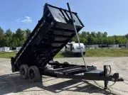 2026 Sure-trac Trailers 7x14 14K Powder Coated Hydraulic Dump w/Ramps, Spreader Gate, Tarp Kit
