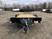 2026 Rice 7x18 7K Powder Coated Car Hauler w/Spare Mount, Toolbox, & Ramps