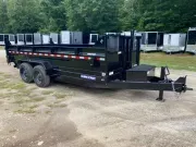 2027 Sure-Trac 7x16 Powder Coated 16K Tele Dump Trailer w/Tarp Kit & Ramps