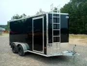 2027 E-Z Hauler 7X14 7K ALUMINUM ENCLOSED CARGO W/BARN DOORS, LADDER RACKS, LADDER TO ROOF