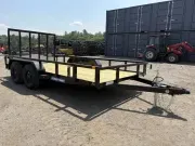 2026 Sure-Trac 7x14 7K Powder Coated Tube Top Utility Trailer w/ Fold Flat Ramp