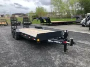2026 Hillcrest 7x18+2 Powder Coated 16K Equipment Trailer w/Stand-Up Ramps