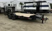 2027 Rice 7x18 10K EQUIPMENT TRAILER W/TOOL BOX, STAND UP RAMPS, D-RINGS