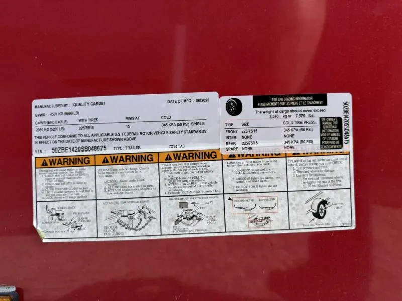 new Cargo (Enclosed) Trailers Quality Cargo  for sale, in Aberdeen, MD Thumbnail 10