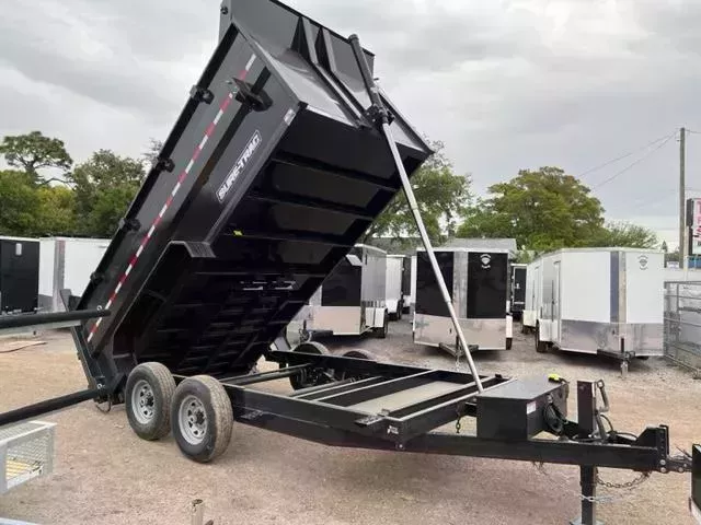 Sure-Trac 7X14 TELESCOPIC 4'SIDES 14K Dump Trailer