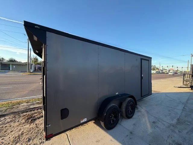 2026 Quality Cargo 7X16TA BLACKOUT PKG MAG WHEELS & REAR WING Cargo / Enclosed Trailer
