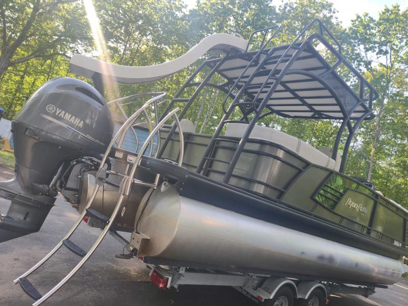 2019 Godfrey Pontoon Boats AquaPatio SunDeck with Water Slide Tritoon Boat One Stop Trailer