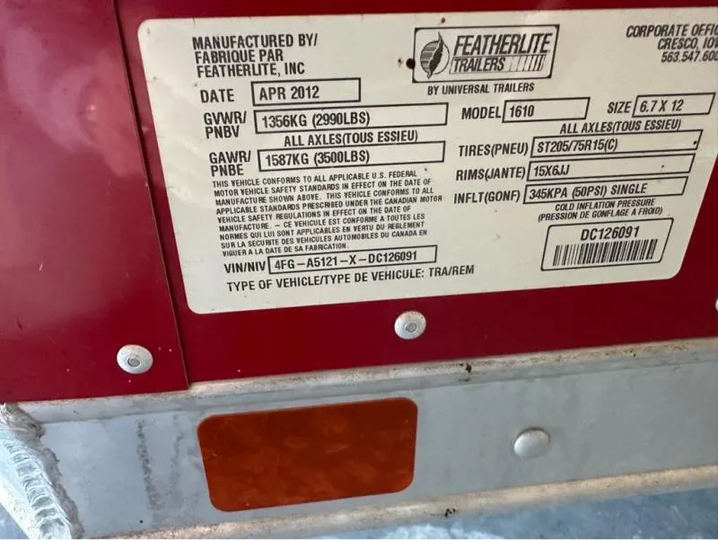 used Utility Trailers Featherlite  for sale, in Roca, NE Thumbnail 3