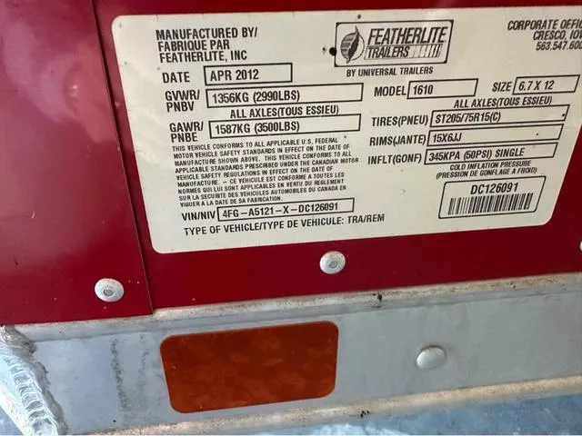 2013 Featherlite Trailers 1610-6712