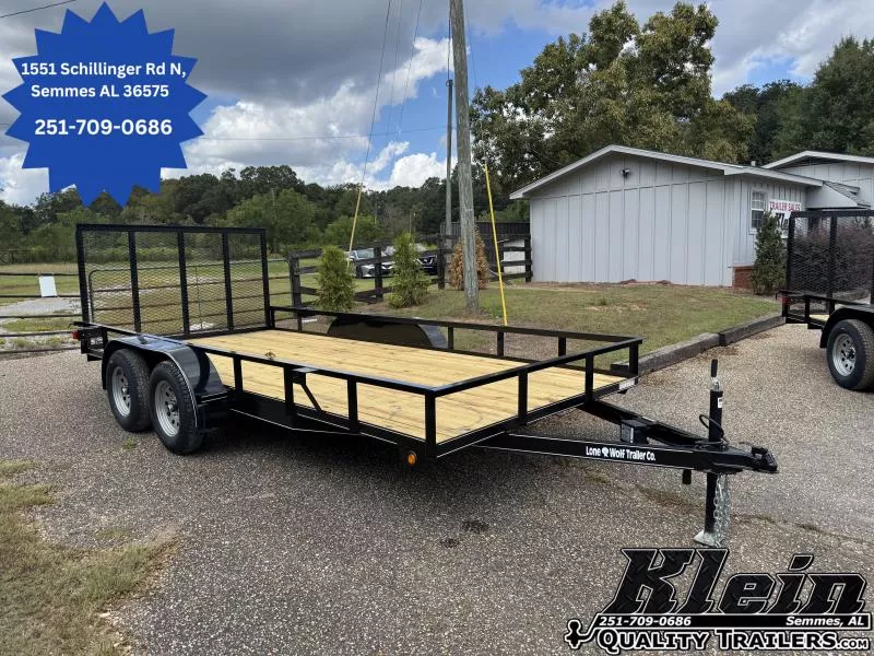 2025 Lone Wolf Trailer 83X16 Tandem Axle Utility Trailer