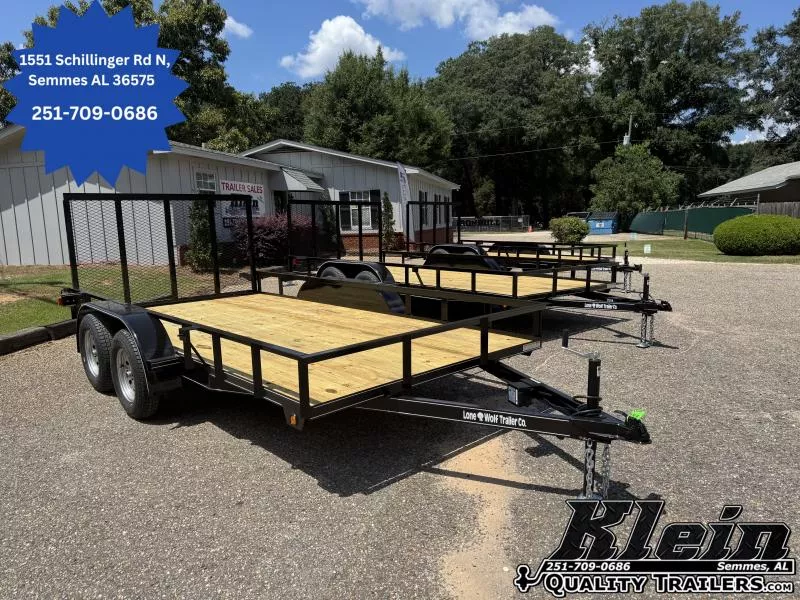 2025 Lone Wolf Trailer 83X14 Tandem Axle Utility Trailer