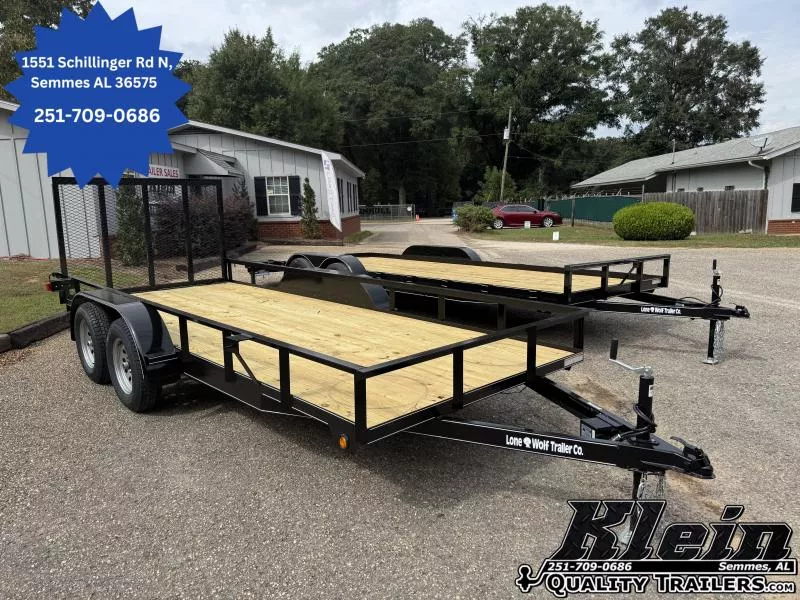 2025 Lone Wolf Trailer 6X16 Tandem Axle Utility Trailer