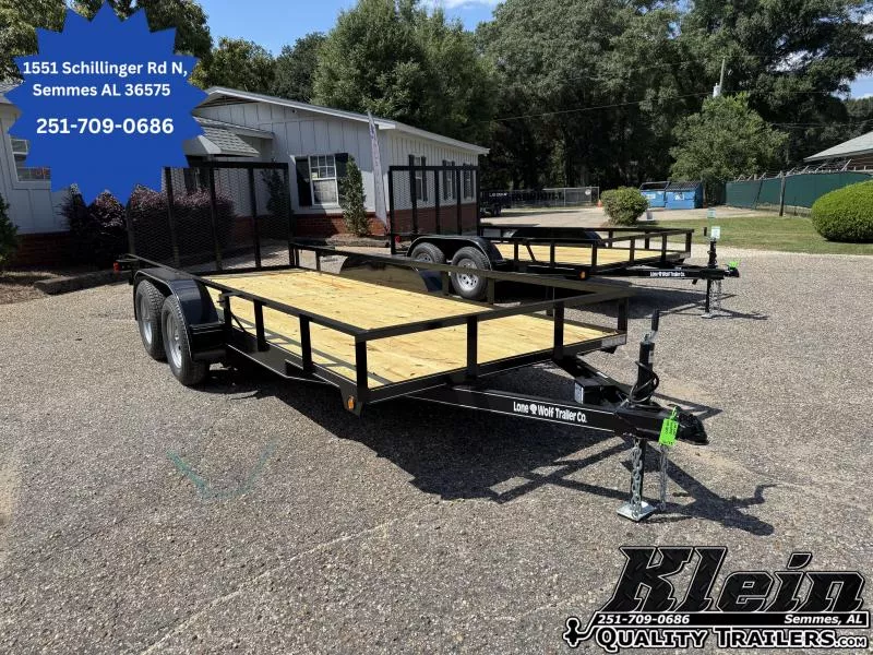 2025 Lone Wolf Trailer 6X16 Tandem Axle Utility Trailer