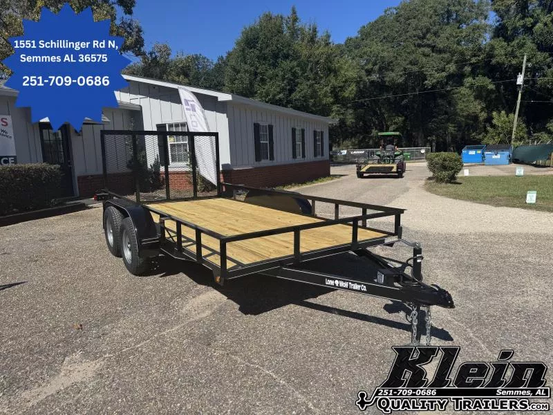 2026 Lone Wolf Trailer 83X14 Tandem Axle Utility Trailer