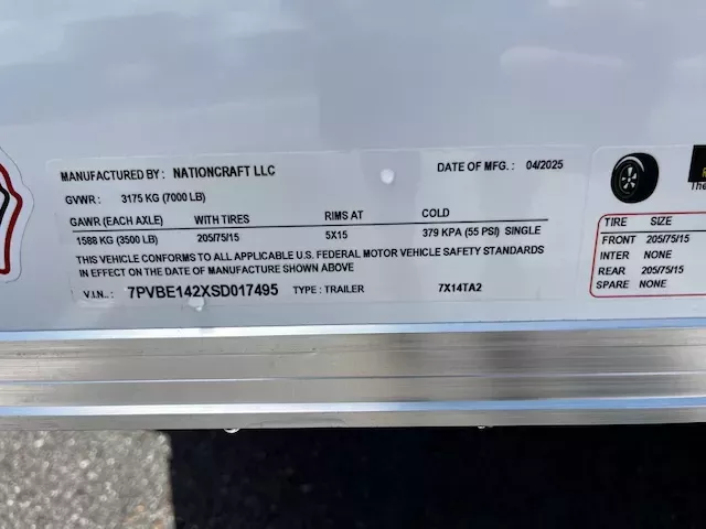 new Cargo (Enclosed) Trailers NationCraft Trailers  for sale, in Northport, AL Thumbnail 6