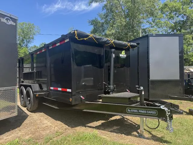 2026 STEEL PINES CARGO 7X14TA5 BLACK DUMP TRAILER 48" WALLS