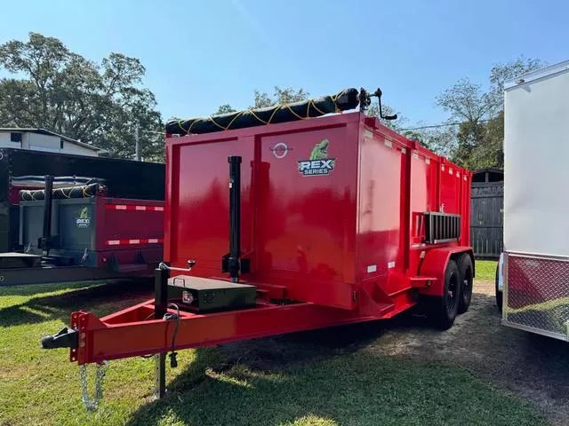 2026 STEEL PINES CARGO 7X14TA5 RED DUMP TRAILER 48" WALLS