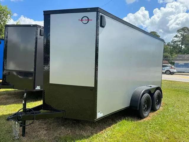 2026 STEEL PINES CARGO 7x12TA Silver Blackout Enclosed Trailer Polycore Series